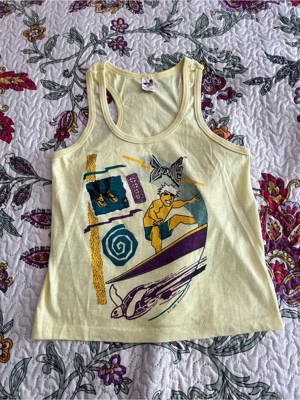 Vintage 80’s DG Sportswear Youth Kids Surfer Tank Top Shirt Medium 10/12 - 1767